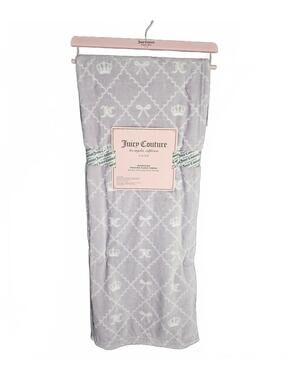 Juicy Couture Purple Oversized Plush Throw Blanket 60x70 Crown Monogram NWT